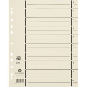 Oxford 400004672 Trennblatt Karton Beige 100 Stück(e)