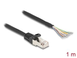 DeLOCK Kabel RJ50 Stecker zu offenen Kabelenden S/FTP 1 m schwarz