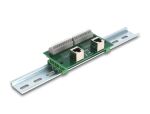 DeLOCK RJ50 2 x Buchse zu 2 x Terminalblock mit Drucktaster für Hutschiene gewinkelt