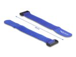 DELOCK Klett-Kabelbinder m. Schlaufe L190x B25mm blau 5Stk.