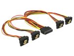 DELOCK Stromkabel SATA 15Pin > 4x15Pin St/Bu unten 30cm