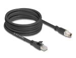 DELOCK M12 Kabel X-kodiert 8 Pin St zu RJ45 St 5 m schwarz
