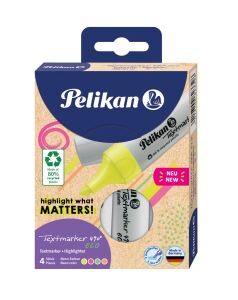 Pelikan Textmarker 490 eco Marker 4 Stück(e) Meißel Grün, Orange, Pink, Gelb