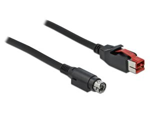 DeLOCK PoweredUSB Kabel Stecker 24 V zu Mini-DIN 3 Pin Stecker 2 m für POS Drucker und Terminals