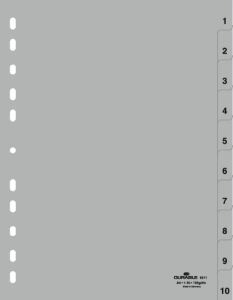 Durable 6511-10 Numerischer Registerindex Polypropylen (PP) Grau