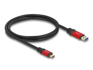 DeLOCK USB 10 Gbps Kabel USB Typ-A Stecker zu USB Type-C Stecker 1 m rot Metall