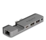 DeLOCK Dockingstation für MacBook Pro / MacBook Air Thunderbolt 4 mit 5K Auflösung / 100 W PD / 10 Gbps Hub / LAN / Audio
