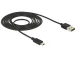 DeLOCK 83850 USB Kabel USB 2.0 2 m USB A Micro-USB B 0,48 Gbit/s Schwarz