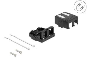 DELOCK Keystone Leergehäuse 2 Port magnetisch. Unterseite sw
