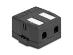 DELOCK Keystone Leergehäuse 2 Port magnetisch. Unterseite sw