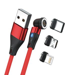 RealPower MagneticCharge3 USB Kabel 2 m USB A Rot