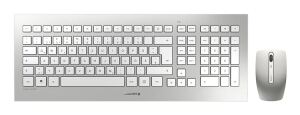 CHERRY DW 8000 Kabelloses Desktopset, Weiß/Silber, USB (QWERTZ - DE)