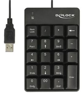 DELOCK Tastatur USB Nummernblock 19 Tasten