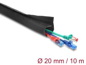 DELOCK Gewebeschlauch Klettverschl. hitzebest.10mx20mm Black