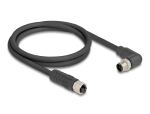 DELOCK M12 Kabel L-kodiert 4 Pin St r. gew. zu Bu PUR 1m sw