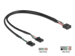 DELOCK Kabel USB 2.0 Pfostenbuchse 2,54 mm 10 Pin zu 2 x USB
