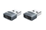 Kabelmeister Adapter USB 2.0 Stecker A an USB-C Buchse, Aluminiumgehäuse, grau, 2er-Set