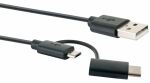Schwaiger CK 3112 USB Kabel USB 2.0 1 m USB A Micro-USB B 0,48 Gbit/s Schwarz