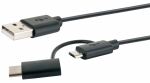 Schwaiger CK 3112 USB Kabel USB 2.0 1 m USB A Micro-USB B 0,48 Gbit/s Schwarz