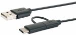 Schwaiger CK 3112 USB Kabel USB 2.0 1 m USB A Micro-USB B 0,48 Gbit/s Schwarz