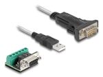 DeLOCK Adapter USB 2.0 Typ-A zu 1 x Seriell RS-422/485 Stecker mit 6 Pin Terminalblock 5 V 1 m