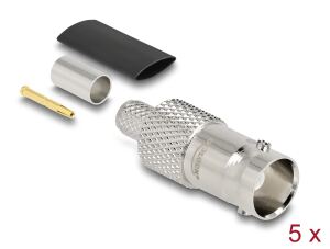 DELOCK BNC Buchse zum Crimpen RG-59 mit Schrumpfschlauch
