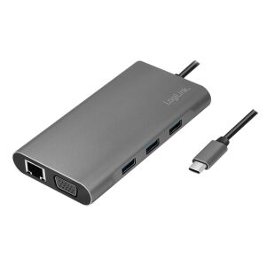 LogiLink UA0383 laptop-dockingstation & portreplikator Kabelgebunden USB 3.2 Gen 1 (3.1 Gen 1) Type-C Silber