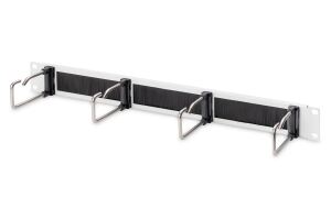 Digitus Kabelrangierpanel mit Stahlbügeln und Bürstenleiste für 482,6 mm (19")-Schränke, 1HE