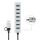 LogiLink USB 3.0 Hub, 4x USB-A, 5 Gbit/s, 2-in-1 Anschlusskabel, Silber