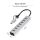 LogiLink USB 3.0 Hub, 4x USB-A, 5 Gbit/s, 2-in-1 Anschlusskabel, Silber
