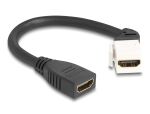 DeLOCK Keystone Modul Kabel HDMI Buchse zu Buchse 45° gewinkelt 8K 60 Hz 20 cm schwarz