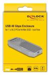 DeLOCK 42033 Speicherlaufwerksgehäuse SSD-Gehäuse Grau M.2