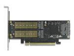 DeLOCK PCI Express x16 Karte zu 1 x M.2 Key B + 1 x NVMe M.2 Key M + 1 x mSATA - Low Profile Formfaktor