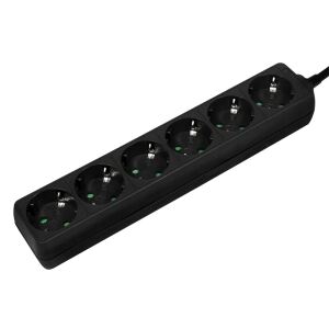 LogiLink LPS238B Verlängerungskabel 1,5 m 6 AC-Ausgänge Drinnen Schwarz
