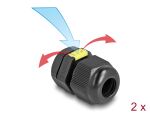 DeLOCK Kabelverschraubung M12 mit Belüftung IP68...