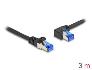 DELOCK RJ45 NWK Cat.6A S/FTP gerade gewinkelt 3m schwarz