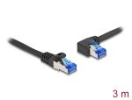 DELOCK RJ45 NWK Cat.6A S/FTP gerade gewinkelt 3m schwarz
