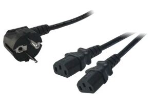 Logilink Power Cord, CEE714-C13 Y-cable, black, 1,50m