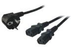Logilink Power Cord, CEE714-C13 Y-cable, black, 1,50m