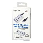 LogiLink CR0045 Schnittstellen-Hub USB 3.2 Gen 1 (3.1 Gen 1) Type-A 5000 Mbit/s Silber