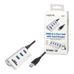 LogiLink CR0045 Schnittstellen-Hub USB 3.2 Gen 1 (3.1 Gen 1) Type-A 5000 Mbit/s Silber