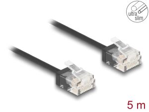 DeLOCK RJ45 Netzwerkkabel Cat.6 UTP Ultra Slim 5 m schwarz mit kurzen Steckern
