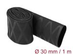 DELOCK Schrumpfschlauch X-Muster rutschfest 1m x 30mm Black