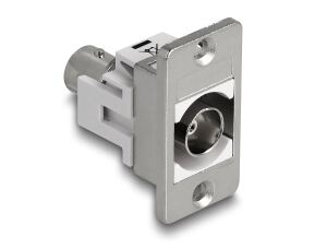 DELOCK Panel Mount BNC Bu zu BNC Bu silber / weiß