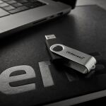 Intenso USB-Stick Office Line, 128 GB, USB-A, 3.2 Gen 1x1, schwarz-silber
