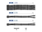 DeLOCK PSU Verlängerungskabel Set 30 cm 6-teilig Sleeved mit Kabelkämmen (1 x 24 Pin ATX, 2 x 4 + 4 Pin EPS, 3 x 6 + 2 Pin PCIe) schwarz