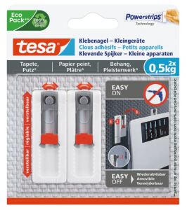 TESA 77782-00000-01 Wandhalterung Drinnen Universalhaken Grau, Weiß 2 Stück(e)