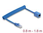 DELOCK RJ45 Spiralkabel St > Bu Cat.6 UTP 0,8m - 1,8m blau