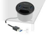 DELOCK 2 Port Tisch-Hub 2x SuperSpeed USB Typ-A,Card Reader