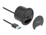 DELOCK 2 Port Tisch-Hub 2x SuperSpeed USB Typ-A,Card Reader